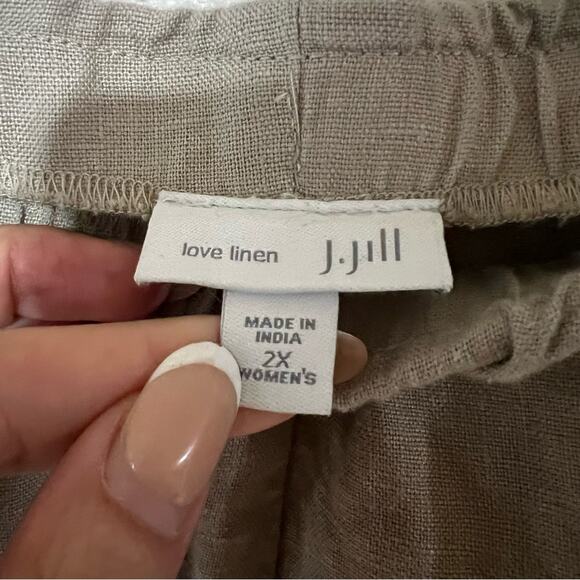 J. Jill linen love tan pull on elastic waist ankle pants 2X plus - Picture 6 of 8